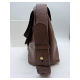 Gucci Brown Pebbled Leather Shoulder Bag - Gold GG Logo Closure