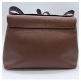 Gucci Brown Pebbled Leather Shoulder Bag - Gold GG Logo Closure