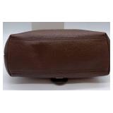 Gucci Brown Pebbled Leather Shoulder Bag - Gold GG Logo Closure