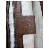 Gucci Brown Pebbled Leather Shoulder Bag - Gold GG Logo Closure