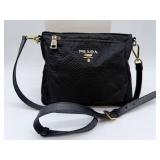 Prada Milano Crossbody Bag - Purple/Black Nylon with Gold Hardware