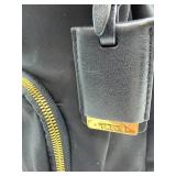 TUMI Black Nylon Backpack with Gold Hardware & Top Handles