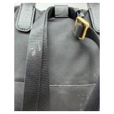 TUMI Black Nylon Backpack with Gold Hardware & Top Handles