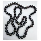 Iridescent Natural Black Pearl Bead Necklace