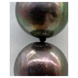 Iridescent Natural Black Pearl Bead Necklace