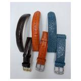 Trio of  Watch Straps including Genuine Galuchat (Stingray) Leather, Skagen - Denmark and  Made in France (Set of 3)