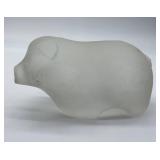 Frosted Glass Pig Figurine - Decorative Display Sculpture