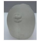 Frosted Glass Pig Figurine - Decorative Display Sculpture