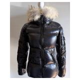 SAM New York Puffer Jacket with Fur Trim Hood - Size S - Black