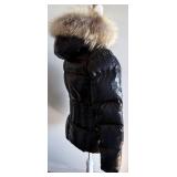 SAM New York Puffer Jacket with Fur Trim Hood - Size S - Black