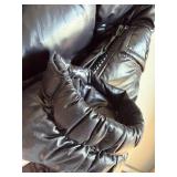 SAM New York Puffer Jacket with Fur Trim Hood - Size S - Black