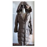 add Goose Down Parka Coat with Oversized Hood - Taupe Puffer Winter Coat