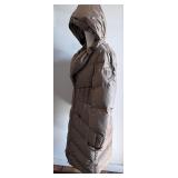 add Goose Down Parka Coat with Oversized Hood - Taupe Puffer Winter Coat