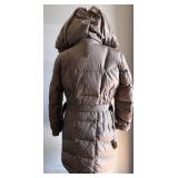 add Goose Down Parka Coat with Oversized Hood - Taupe Puffer Winter Coat