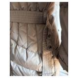 add Goose Down Parka Coat with Oversized Hood - Taupe Puffer Winter Coat