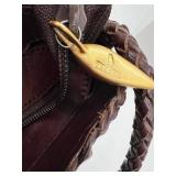 De Vecchi by Hamilton Hodge Made in Italy Woven Leather Shoulder Bag