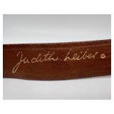 Judith Leiber Brown Snakeskin Belt & Ornate Gold Buckle