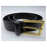 Andersons Black Leather Belt - Solid Brass Buckle Made In Italy