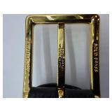 Andersons Black Leather Belt - Solid Brass Buckle Made In Italy