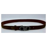 Ferragamo Gancini Leather Belt - Brown, Made in Italy
