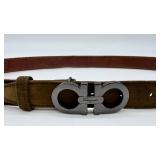 Ferragamo Gancini Leather Belt - Brown, Made in Italy