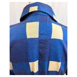 Chloé Stora Belted Patchwork Shirt Jacket - Blue & Beige - Size 36