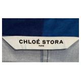 Chloé Stora Belted Patchwork Shirt Jacket - Blue & Beige - Size 36