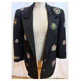 Veronica Beard Patchwork Crest Blazer - Navy - Size 6