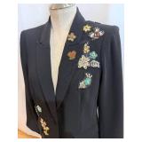 Cinq à Sept Blazer - Embroidered Beaded Patch Detailing, Women