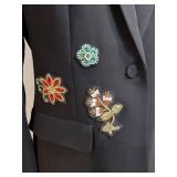 Cinq à Sept Blazer - Embroidered Beaded Patch Detailing, Women