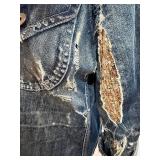 Rogan Distressed Denim Jacket with Sequins - Made in USA - 100% Cotton - Large