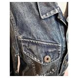 Rogan Distressed Denim Jacket with Sequins - Made in USA - 100% Cotton - Large