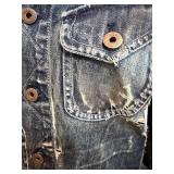 Rogan Distressed Denim Jacket with Sequins - Made in USA - 100% Cotton - Large