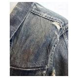 Rogan Distressed Denim Jacket with Sequins - Made in USA - 100% Cotton - Large