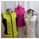 Lululemon Pink Vest 8 & Zella White/Gray Vest XL & Bernardo Goose Down Vest M