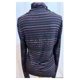 Veronica Beard - Stripe Knit Top - White Crewneck w/ Black Stripes & Purple Stripe Top (Lot of 2)