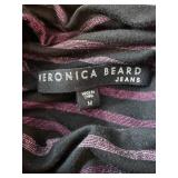 Veronica Beard - Stripe Knit Top - White Crewneck w/ Black Stripes & Purple Stripe Top (Lot of 2)