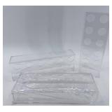 Clear Acrylic Display Blocks 12 x 4 x 2 in with 1 in Holes (3-Pack)