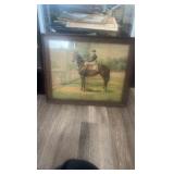 early 1900s inferno racing horse lithograph