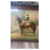 early 1900s inferno racing horse lithograph