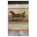 late 1800s horse racing lithograph