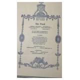 1934 Vanderbilt hotel menu