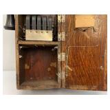 Antique Oak Wall Phone With All Components