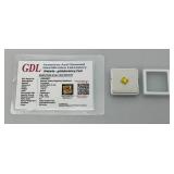 Relisted Do To No Show GDL Laboratory Yellow Sapphire 1.75 Ct. Princess Cut With Card (Laboratory Grown) In Protective Case