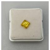 Relisted Do To No Show GDL Laboratory Yellow Sapphire 1.75 Ct. Princess Cut With Card (Laboratory Grown) In Protective Case