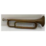 Antique Military US Regulation Brass Bugle With Mouth Piece