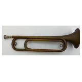 Antique Military US Regulation Brass Bugle With Mouth Piece