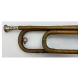 Antique Military US Regulation Brass Bugle With Mouth Piece