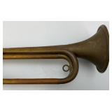 Antique Military US Regulation Brass Bugle With Mouth Piece