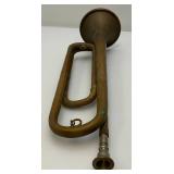 Antique Military US Regulation Brass Bugle With Mouth Piece